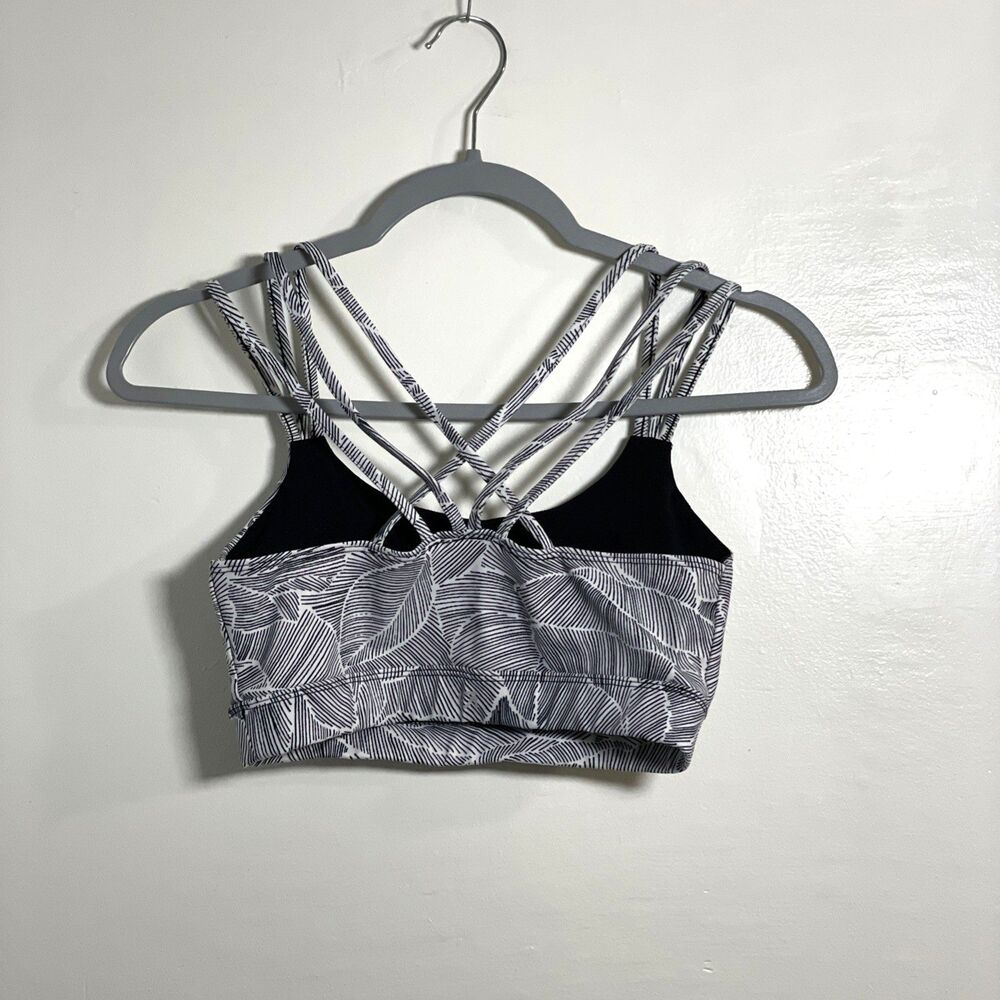 GapFit Women's Support Strappy Sports Bra White & Black Print Padded Size Small - Picture 4 of 8